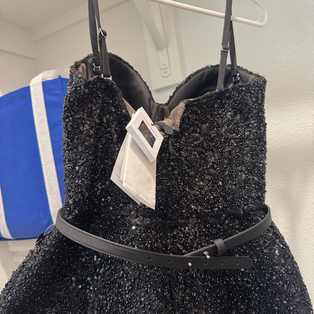NADINE MERABI Tara Black Sequin Mini Dress - Picture 13 of 15